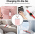 Portable Wireless Charger for Apple Watch Series 9/8/UItra/7/6/5/4/3/2/SE, 1500mAh Magnetic Keychain Charger, Pink