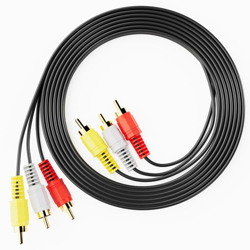 Eanetf RCA Cables, 3RCA Cable Audio Video 24K Gold Plated Connecting Audio Video