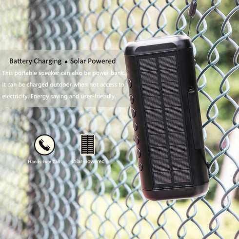 Solar Bluetooth Speaker Portable, 5000mAh Wireless Speaker, IPX6 Waterproof, Bluetooth 5.3, 50H Play Time