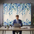 VANPTBNHS 10x8ft Curtain,Country Photography Backdrop,Retro Blue Flowers on Jam Professional Photography Background