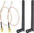 Bingfu Dual Band Wifi Antenna 2.4GHz 5GHz 3dBi MIMO RP-SMA Male (2-Pack) with 12 inch u.fl to RP-SMA Cable