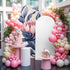 Jnbasdffb 7.2 Blue Pink Botanical Wedding Arch Cover,Stretchy Spandex Arch Backdrop Stand Covers FT,Oil Painting Spring