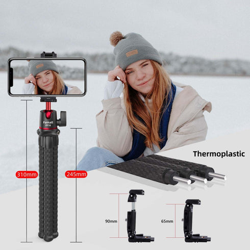 Flexible Phone Tripod for GoPro, Mini Camera Stand with Remote, Tripod Holder for iPhone Samsung Streaming