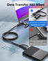USB C to USB C Adapter 60W PD, 4 in 1 Multi Charger Cable for iPhone 14/13/12, MacBook Pro 2023, iPad Mini 6, Samsung