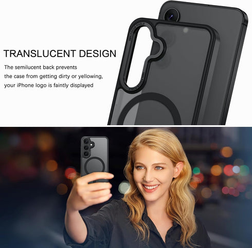 BENTOBEN Samsung Galaxy S24 Plus Case, 6.7" - Slim, Shockproof, Anti-Yellow, Matte Black, Compatible with MagSafe.