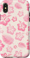Pink Hibiscus Soft Girl Coquette Case for iPhone X/XS, Tropical Floral y2k Design