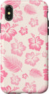 Pink Hibiscus Soft Girl Coquette Case for iPhone X/XS, Tropical Floral y2k Design