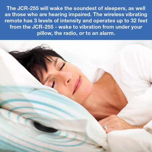 JENSEN JCR-255 .6-Watt AM/FM Dual-Alarm Digital Clock Radio with Under-Pillow Vibrator, Black