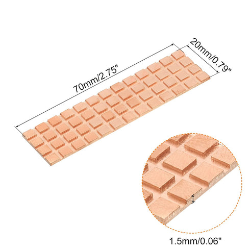MECCANIXITY Copper Heatsink 70x20x1.5mm with Thermal Pad for M.2 SSD Memory