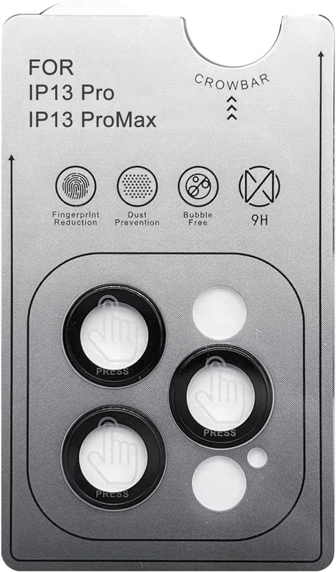 13 13 9H TENOC Camera Lens Protector for iPhone Pro & iPhone Pro Max, Tempered Glass Camera Screen Cover, Black Metal