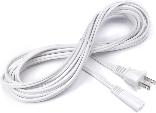 THE CIMPLE CO White Figure-8 Power Cord 6 FT - Non-Polarized Cord for Satellite, CATV,