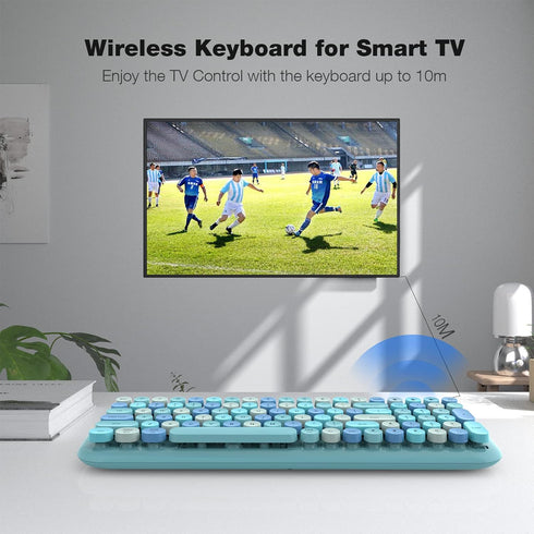 MOFII Wireless Bluetooth Keyboard, Retro Round Keycaps Typewriter Keyboard, Bluetooth 5.1 for Home/Office