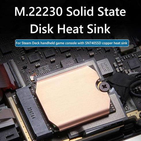 Steam Deck SSD Heatsink Thermal Pad, M.2 2230 NVME SSD Copper Heat Sink with Cooling Thermal Pastes and Repair Kit