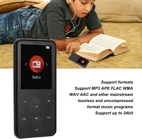 Vikye MP3 BT5.0 16GB 2.4 Inch MP3 Player, Music Player with Screen, Noise Reduction Player with Touch Support Expansion