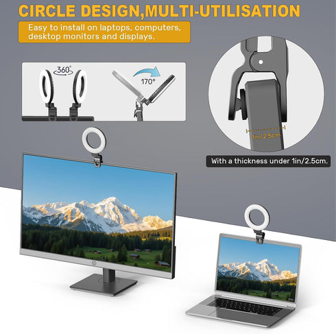 Anautin Lighting,360Adjustable,Portable Ring Light for Video Conference LED Video Conference Lighting