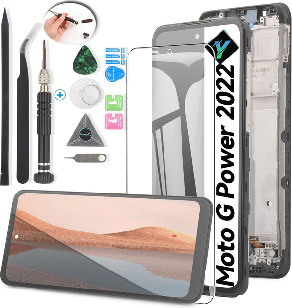 YWLRONG LCD for Motorola Moto G Power 2022 - Touch LCD Display Digitizer Assembly with Kit (Black with Frame)
