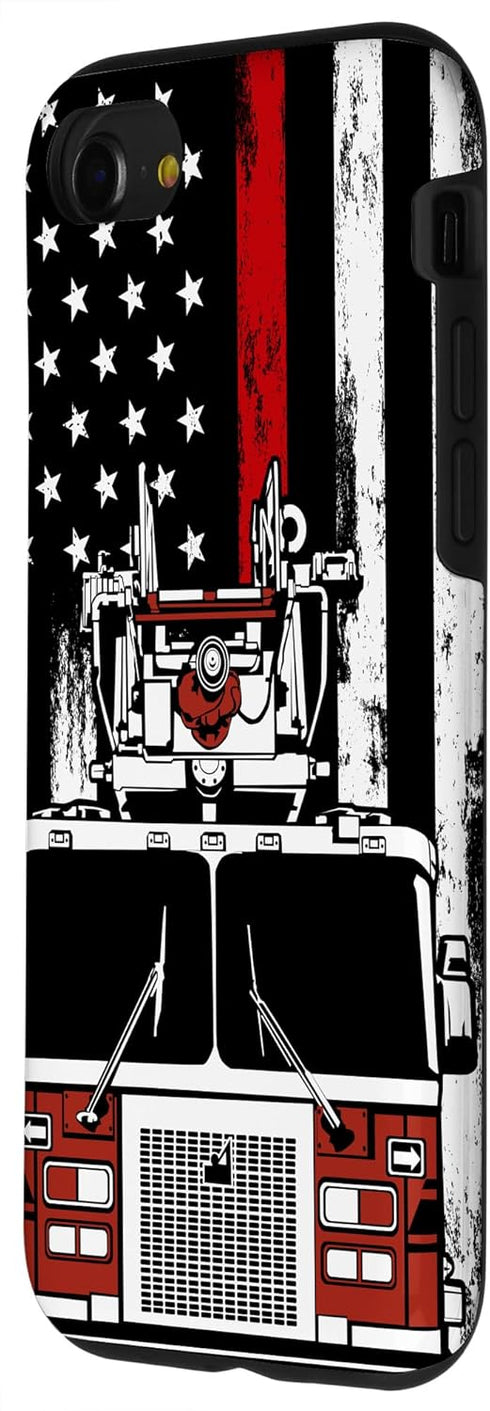 iPhone SE (2020) / 7 / 8 US Flag Firefighter Phone Case Firetruck Gift Fireman Phone Case