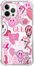 Pink Indie Aesthetics Hippie Collage Case for iPhone 11 Pro Max, Colourful Trendy Cool Teen Girl Silicone