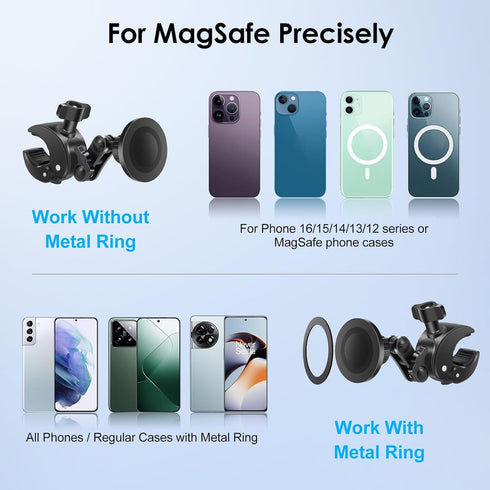 EEEKit 5.12' 0.5-1.57" Magnetic Bike Phone Handlebar Mount with Extension Arm, Clamp Holder for Treadmill, Gym, Fitness