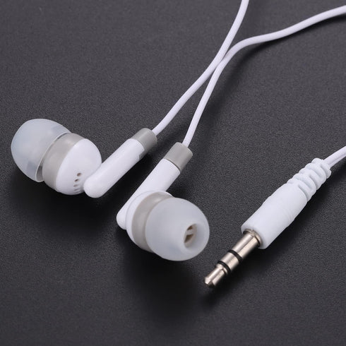 Kids Bulk Earbud Headphones 50 Pack,Perfect for School,Classroom,Students,Ttravel,Hospitals,Hotels,Library,Museums (White)