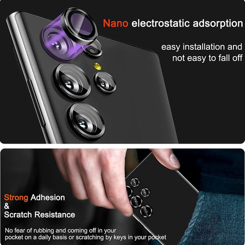 Galaxy S24 Ultra Camera Lens Protector, Scratch-Resistant HD Clarity Ultra-Thin 9H Tempered Glass, 2 Set, Silver