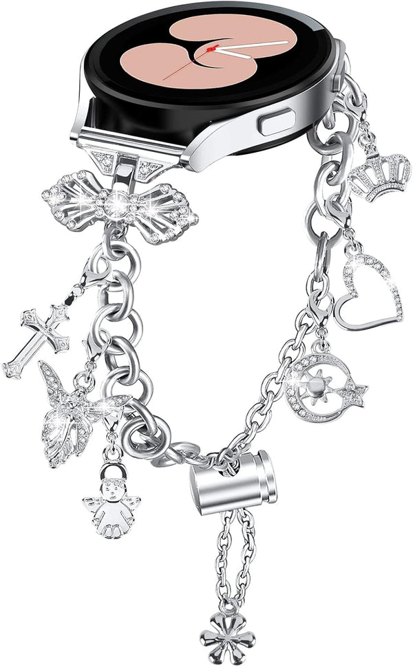 Bling Bands 20mm Metal Diamond Jewelry Strap for Samsung Galaxy Watch 7/FE/6/5/4 40mm 44mm, 5 Pro, 6/4 Classic