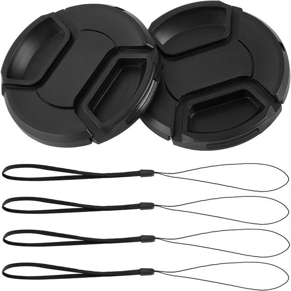 2 Pack 58mm Center Pinch Front Lens Cap Compatible with Canon EOS Rebel T7 T6 T5 T100, 58mm Kit Lens