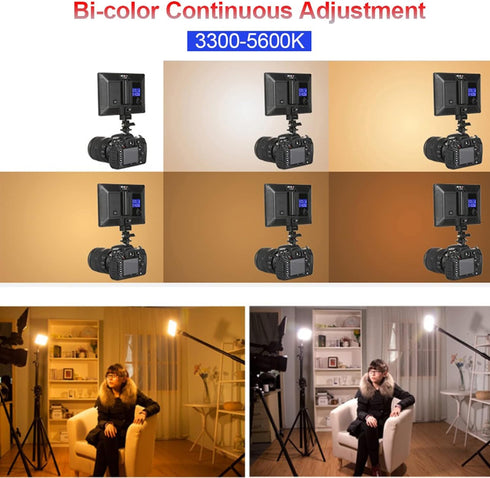 VILTROX L116T On-Camera Bi-Color LED Video Light 3300K-5600K with LCD Display, Dimmable Brightness