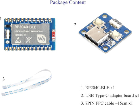 Waveshare RP2040-BLE Development Board, Raspberry Pi Microcontroller Development Board Based On RP2040, Supports