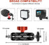 Super Clamp Camera Mount with Double Ball Head Adapter - 360° Rotation, Compatible with Canon Nikon DSLR, Gopro, LED