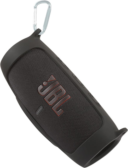 for JBL Charge 5 Waterproof Bluetooth Speaker Silicone Cover Case, Portable Travel Case with Carabiner, Protective Skin