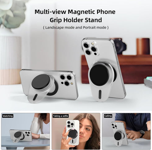 Grippopso 17 16 15 14 13 12 for Magsafe Phone Grip, Magnetic Phone Grip Holder with Adjustable Stand, Magneticc