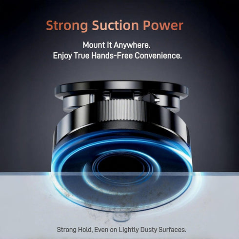 MiniLuxis Vacuum Suction Magnetic Phone Holder, Foldable and Retractable, Hands-Free Suction Magnetic Phone Mount