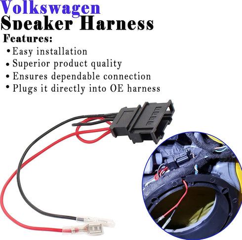 4 Pack Speaker Wire Harness Adapter Replacement for Volkswagen Speaker Harness VW Jetta GLI GTI Beetle Golf Passat Polo Car Speaker Connector Harness Adapter by Danbojit