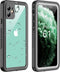 Compatible with iPhone 11 Black/Clear Waterproof Case, Full-Body Rugged Bumper with Built-in Screen Protector