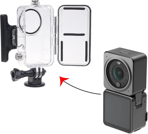 Camkix Waterproof Case for DJI Action 2 Power Combo, Protects Up to 147ft/45M Underwater, Clear Display Diving Case