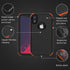 iPhone XR Case, Black Orange, Dropproof Shockproof 3-Layers Heavy Duty Drop Protection with Tempered Glass Screen