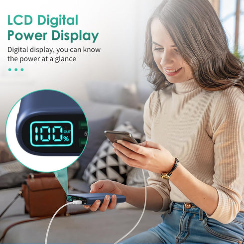 Portable Charger 38800mAh, LCD Display Power Bank, 4 USB Outputs Battery Pack Compatible with iPhone 16/15/14/13