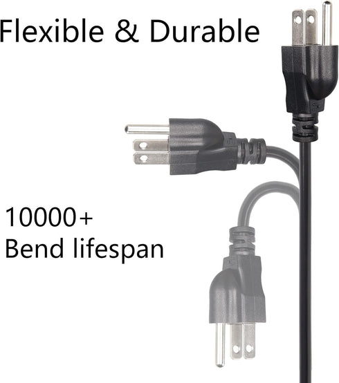 CERRXIAN 4.92FT 18AWG 3 5-15P 90 320 C13 10A/125V, Left Angle Prong Computer Power Cord, NEMA to Degree IEC Monitor TV
