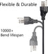 CERRXIAN 4.92FT 18AWG 3 5-15P 90 320 C13 10A/125V, Left Angle Prong Computer Power Cord, NEMA to Degree IEC Monitor TV