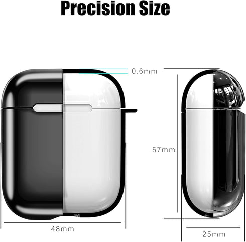 Solomo Compatible AirPods Case Cover, Luxury Plating TPU Soft Skin Protective Shockproof Cover for Apple AirPods (Black)