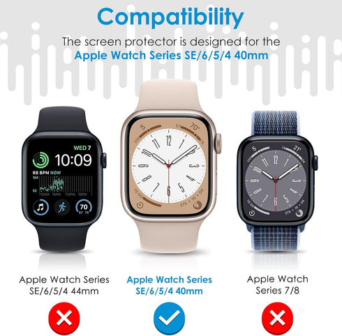 UniqueMe 6 Pack Apple Watch Screen Protector 40mm, Anti-Scratch Flexible Film for iWatch 40mm