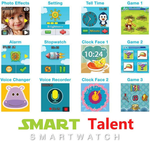 Durable Smart Watch for Kids - Digital Video Games, Built-in Selfie-Camera, Educational Toys for Kids Ages 4-8 Girls