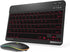 Backlit Bluetooth Keyboard and Mouse Combo, Ultra Slim Wireless for iPad Air Pro Mini, iPhone, Android, Rechargeable,