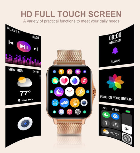 Iaret Smart Watch for Women, Fitness Tracker Waterproof Smartwatch for Android iOS Phones, 1.7" HD Full Touch Screen