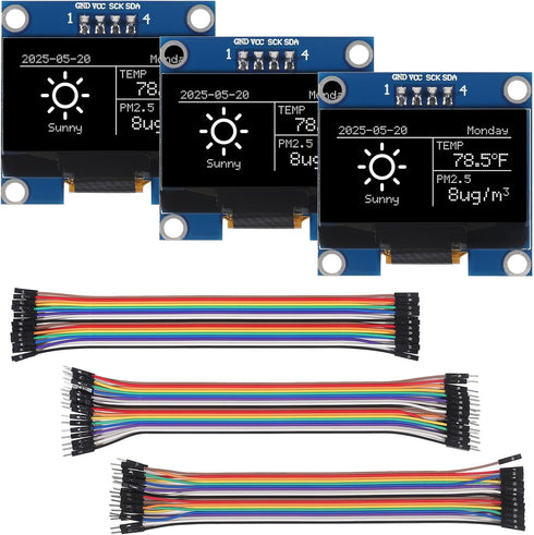 AITRIP 3PCS 1.3 Inch IIC I2C OLED Display Module 128x64 Pixel SH1106 Screen