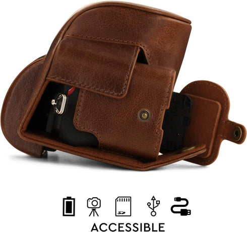 MegaGear Genuine Leather Camera Case for Nikon Z50 (16-50mm)