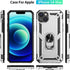 Military Grade Drop Impact Case for iPhone 14 Plus, 360 Metal Rotating Ring Kickstand Holder Armor Heavy Duty
