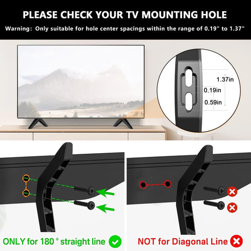 32-80in) Metal Base Stand for TCL Smart Tvs,TV Replacement feet - Fit for Select Models for Samsung, Hisense, Roku,LG