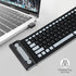 sungwoo Wireless Silicone Keyboard, 2.4GHz Wireless, Foldable Rollup Waterproof Dustproof Lightweight for Travel (Black)